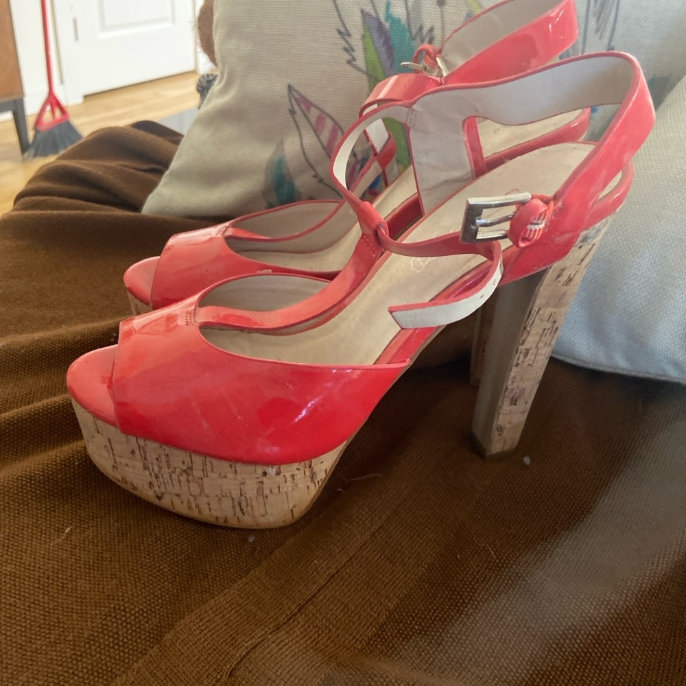 Aldo Coral Platform Sandals with Cork Heel